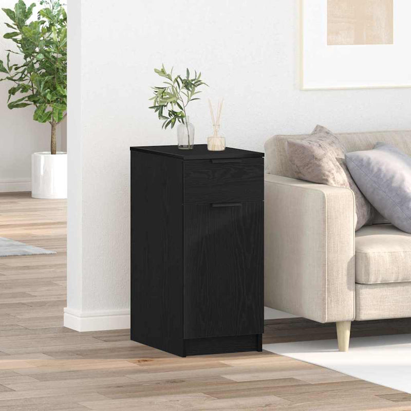 vidaXL Íróasztal szekrény Musta tammi 33 x 50 x 75 cm Faanyag