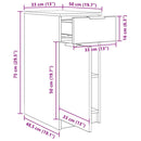 vidaXL Íróasztal szekrény Musta tammi 33 x 50 x 75 cm Faanyag