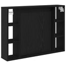 vidaXL Tükörszekrény polcokkal Fekete tölgy 76 x 15 x 55 cm Faanyag