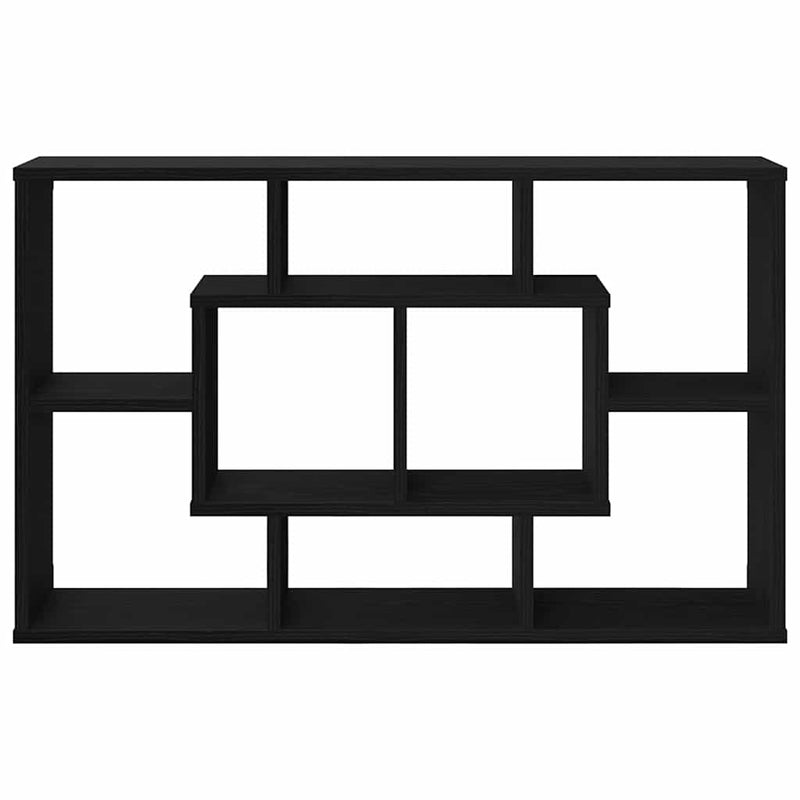 vidaXL Falpolc polcokkal Musta tammi 85 x 16 x 52.5 cm Faanyag