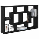 vidaXL Falpolc polcokkal Fekete tölgy 85 x 16 x 52,5 cm Faanyag