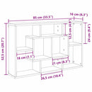 vidaXL Falpolc polcokkal Musta tammi 85 x 16 x 52.5 cm Faanyag