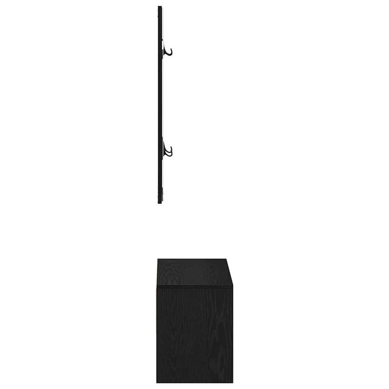 vidaXL Előszoba bútorkészlet fiókkal 4 pcs Fekete tölgy Faanyag