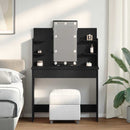 vidaXL Öltözködőasztal fiókkal Musta tammi 96 x 40 x 142 cm Faanyag