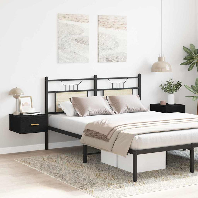 vidaXL Fali éjjeli szekrény 2 pcs Musta tammi 35 x 35 x 20 cm Faanyag