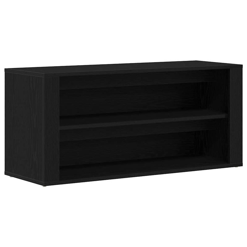 vidaXL fekete tölgyfa cipőpad 100 x 35 x 45 cm rétegelt fából