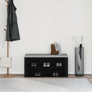 vidaXL fekete tölgyfa cipőpad 100 x 35 x 45 cm rétegelt fából