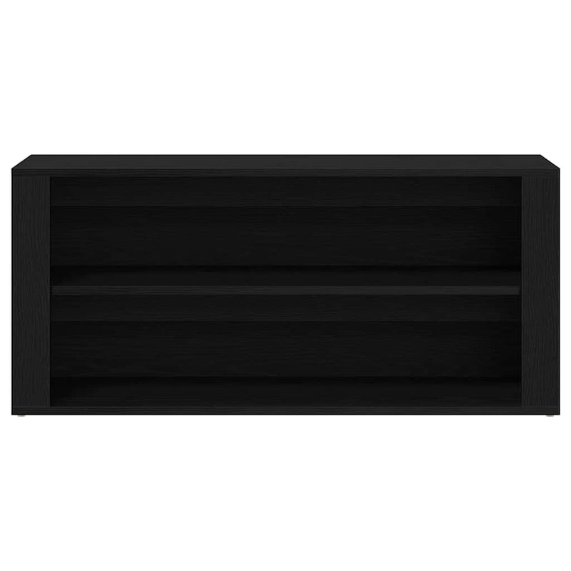 vidaXL fekete tölgyfa cipőpad 100 x 35 x 45 cm rétegelt fából