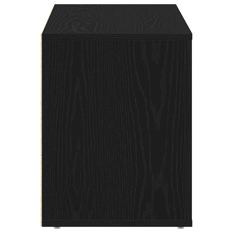 vidaXL fekete tölgyfa cipőpad 100 x 35 x 45 cm rétegelt fából