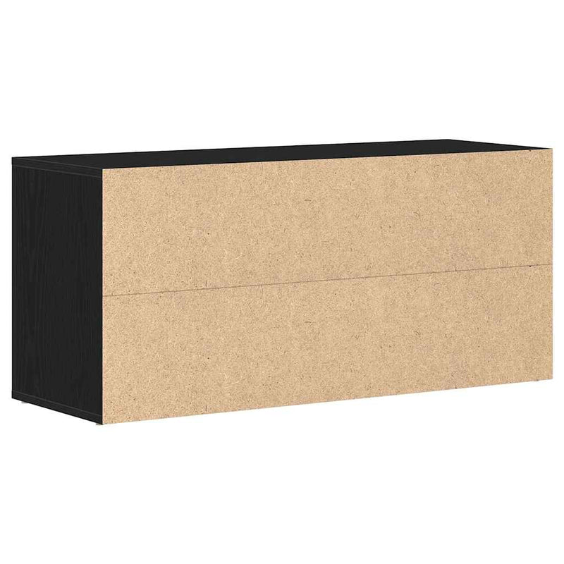 vidaXL fekete tölgyfa cipőpad 100 x 35 x 45 cm rétegelt fából