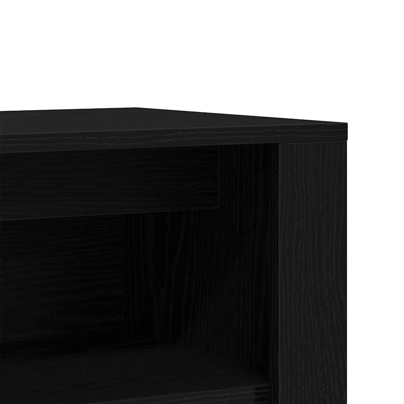 vidaXL fekete tölgyfa cipőpad 100 x 35 x 45 cm rétegelt fából