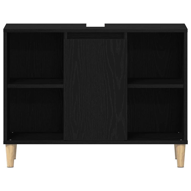 vidaXL fekete tölgyfa mosdószekrény 80 x 33 x 60 cm