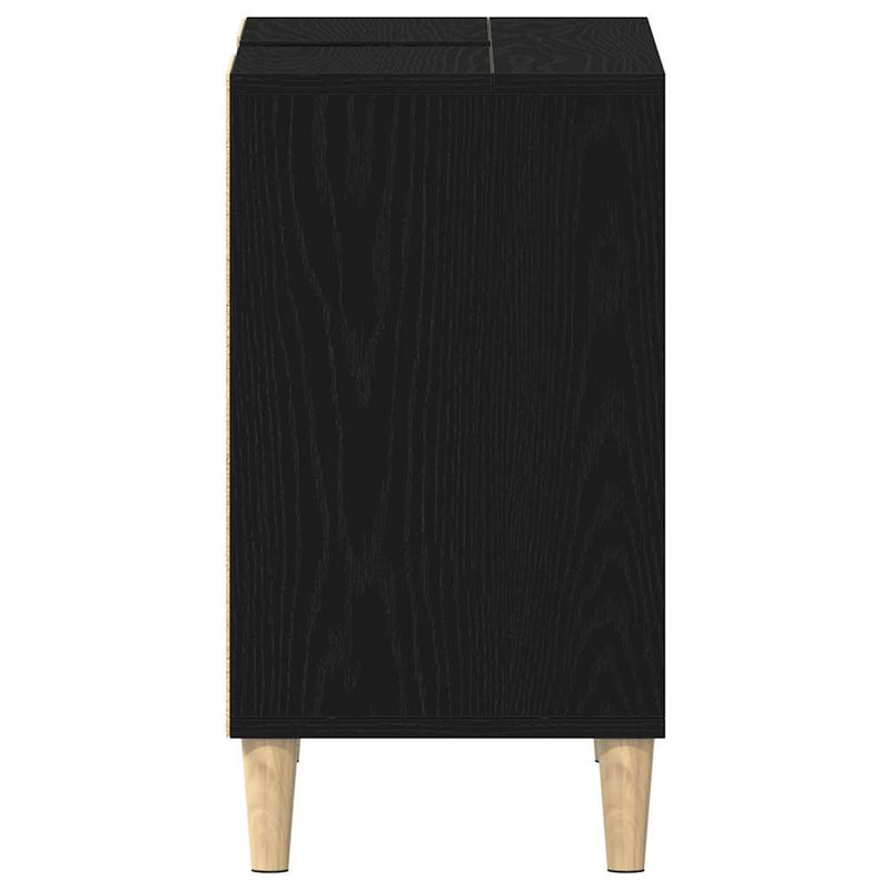 vidaXL fekete tölgyfa mosdószekrény 80 x 33 x 60 cm