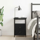 vidaXL fekete tölgyszínű szerelt fa éjjeliszekrény 34x35,5x50 cm