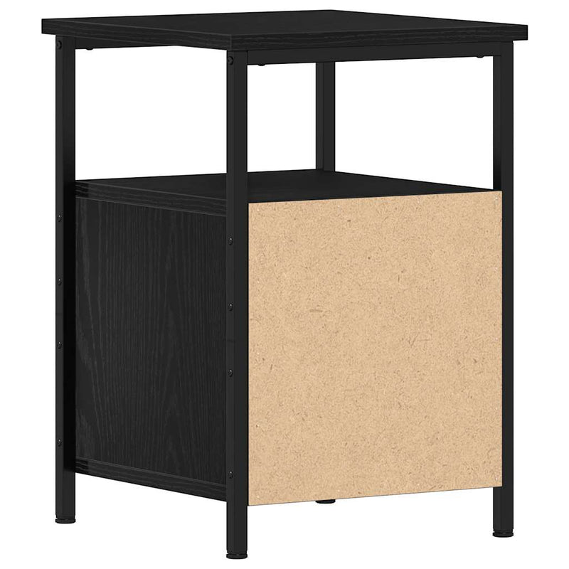 vidaXL fekete tölgyszínű szerelt fa éjjeliszekrény 34x35,5x50 cm