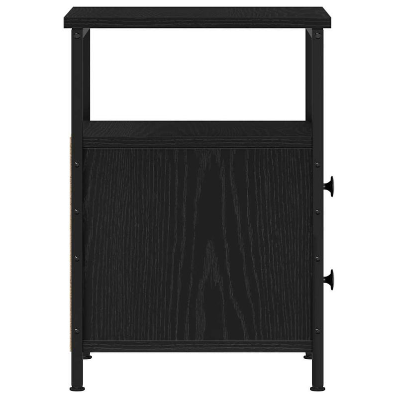 vidaXL 2 db fekete tölgyfa éjjeliszekrény 34 x 35,5 x 50 cm