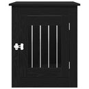 vidaXL fekete tölgyfa kutyaketrec bútor 55 x 75 x 65 cm