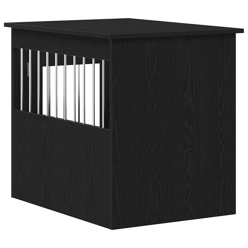 vidaXL fekete tölgyfa kutyaketrec bútor 75 x 55 x 65 cm