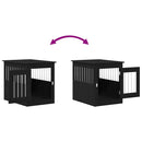 vidaXL fekete tölgyfa kutyaketrec bútor 55 x 75 x 65 cm