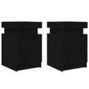 vidaXL Éjjeliszekrény 2 pcs Fekete tölgy 35 x 39 x 55 cm Faanyag
