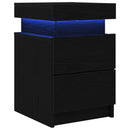 vidaXL Éjjeliszekrény 2 pcs Fekete tölgy 35 x 39 x 55 cm Faanyag