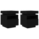 vidaXL Éjjeliszekrény 2 pcs Fekete tölgy 40 x 39 x 48,5 cm Faanyag