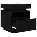 vidaXL Éjjeliszekrény 2 pcs Fekete tölgy 40 x 39 x 48,5 cm Faanyag