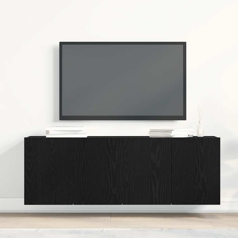 vidaXL 2 db fekete tölgyfa TV-szekrény 120 x 30 x 41 cm