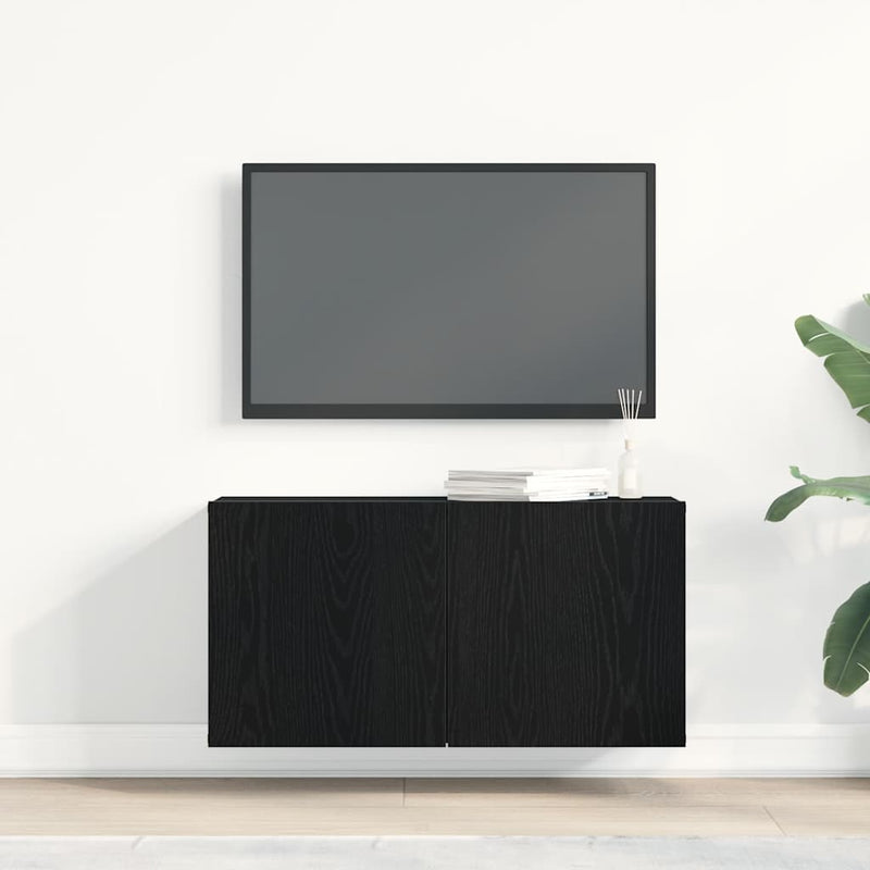vidaXL fekete tölgyfa TV-szekrény 80 x 30 x 41 cm