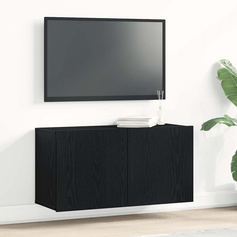 vidaXL fekete tölgyfa TV-szekrény 80 x 30 x 41 cm