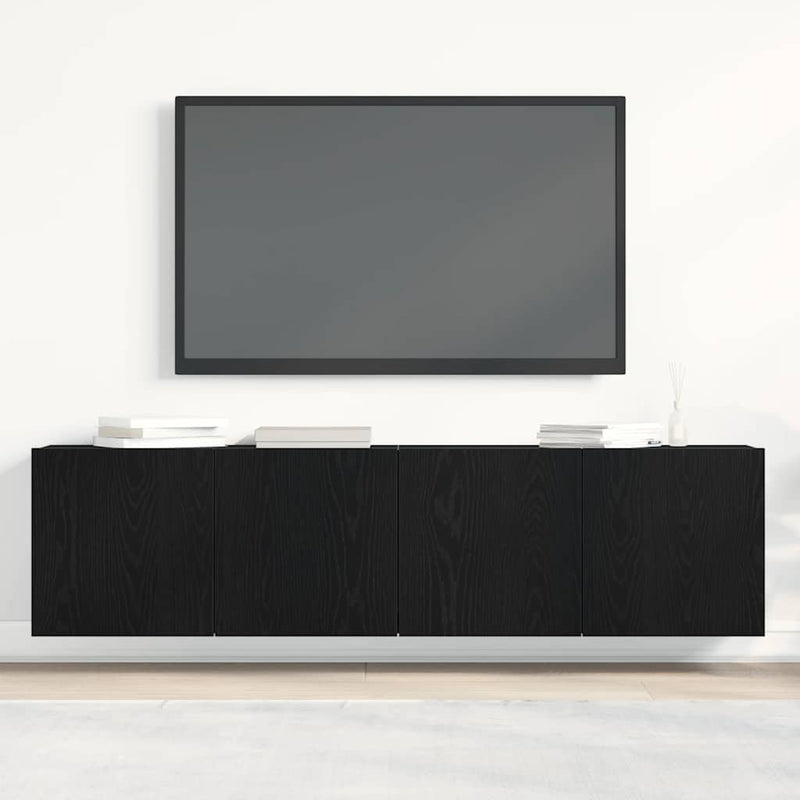 vidaXL 2 db fekete tölgyfa TV-szekrény 160 x 30 x 41 cm