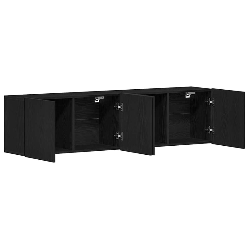 vidaXL 2 db fekete tölgyfa TV-szekrény 160 x 30 x 41 cm