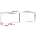 vidaXL 2 db fekete tölgyfa TV-szekrény 160 x 30 x 41 cm