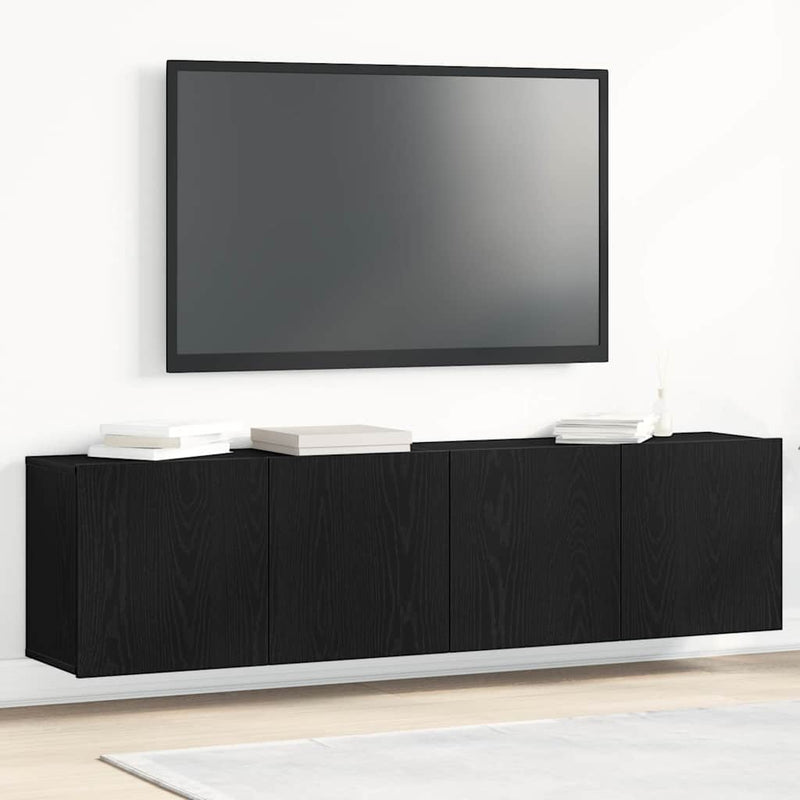 vidaXL 2 db fekete tölgyfa TV-szekrény 160 x 30 x 41 cm