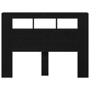 vidaXL LED ágytámla Musta tammi 140 x 18,5 x 103,5 cm Faanyag