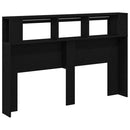 vidaXL LED ágytámla Musta tammi 160 x 18,5 x 103,5 cm Faanyag