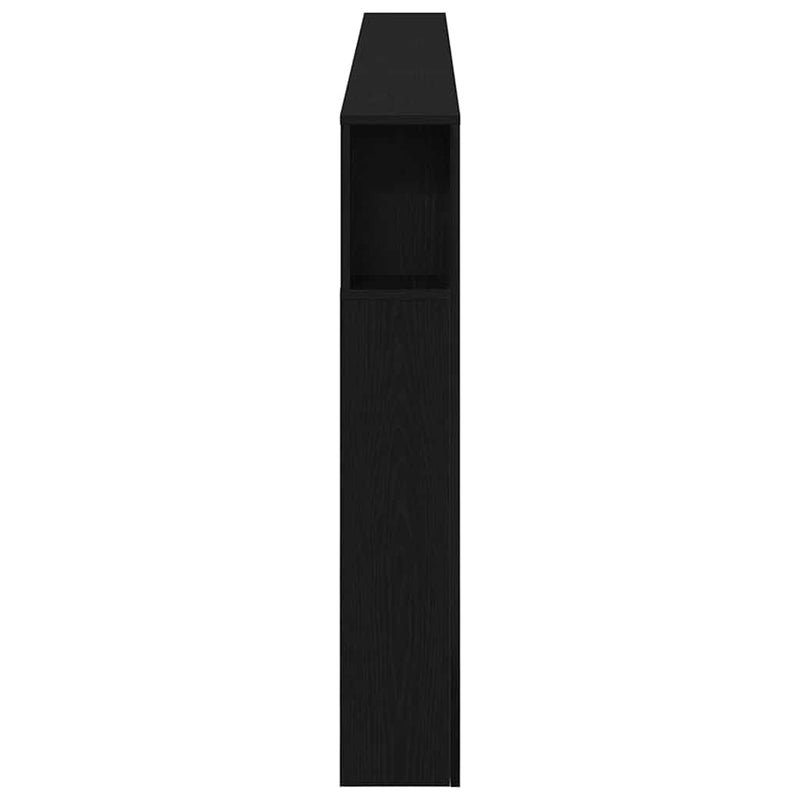 vidaXL LED ágytámla Musta tammi 160 x 18,5 x 103,5 cm Faanyag