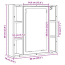 vidaXL antik fa szerelt fa fürdőszobai tükör 60 x 16 x 60 cm