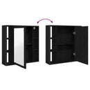vidaXL fekete tölgyfa fürdőszobai tükrös szekrény 60 x 16 x 60 cm