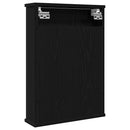 vidaXL fekete tölgy szerelt fa fürdőszobai tükör 42 x 12 x 60 cm
