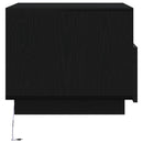 vidaXL fekete tölgyszínű dohányzóasztal LED-lámpákkal 50x49x40 cm