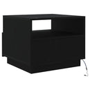 vidaXL fekete tölgyszínű dohányzóasztal LED-lámpákkal 50x49x40 cm