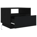 vidaXL fekete tölgyszínű dohányzóasztal LED-lámpákkal 50x49x40 cm