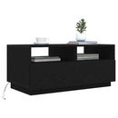 vidaXL fekete tölgyszínű dohányzóasztal LED-lámpákkal 90x49x40 cm