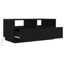 vidaXL fekete tölgyszínű dohányzóasztal LED-lámpákkal 90x49x40 cm
