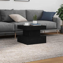 vidaXL fekete tölgyszínű dohányzóasztal LED-lámpákkal 50 x 50 x 40 cm