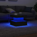 vidaXL fekete tölgyszínű dohányzóasztal LED-lámpákkal 50 x 50 x 40 cm