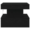 vidaXL fekete tölgyszínű dohányzóasztal LED-lámpákkal 50 x 50 x 40 cm