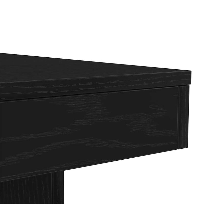 vidaXL fekete tölgyszínű dohányzóasztal LED-lámpákkal 50 x 50 x 40 cm