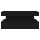 vidaXL fekete tölgy dohányzóasztal LED-lámpákkal 90x50x40 cm